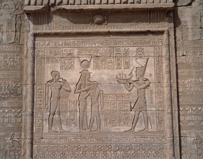 View of the Low Reliefs of the Temple of the Goddess Hathor in Denderah by Egyptian Egyptian