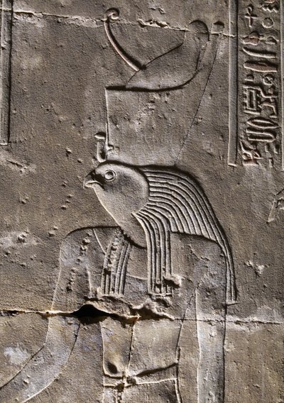Horus with the Wrecked Crown, Temple of Horus in Edfu by Egyptian Egyptian