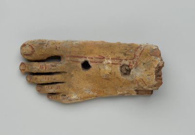 Left foot from an anthropoid coffin, 30 BC-2nd century AD by Egyptian Egyptian