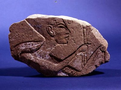 Relief head of Nefertiti, from the Abadaya Grave B86 by Egyptian Egyptian
