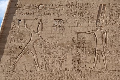 Scene of the massacre of enemies, Temple of Horus, Edfu by Egyptian Egyptian