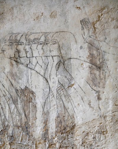 Sketch drawing of a group of women, Ramose