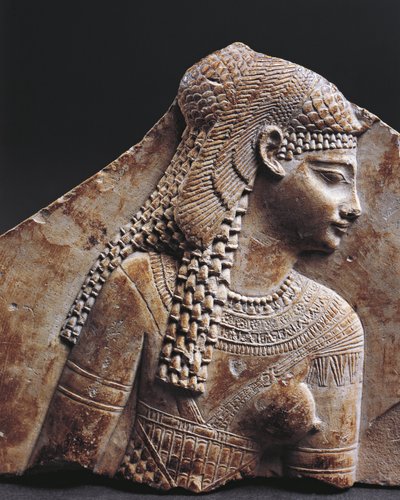 Bas relief fragment portraying Cleopatra by Egyptian Ptolemaic Period
