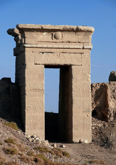 Egyptian antiquity: View of the Arch of the North Gate, Temple of Hathor, Denderah, Egypt by Egyptian Ptolemaic Period