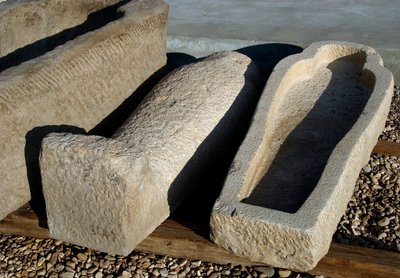 Sarcophagus place in one of the courtyards of the Temple of Hathor by Egyptian Ptolemaic Period
