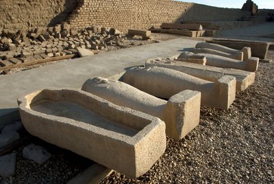 Sarcophagus Placed in One of the Courtyards of the Temple of Hathor, Dendera, Egypt by Egyptian Ptolemaic Period