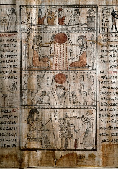 Solar Symbology (Papyrus from the Book of the Dead) by Egyptian Ptolemaic Period