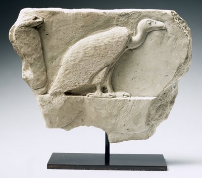 Relief Depicting a Vulture and Cobra (limestone) by Egyptian Ptolemaic Period