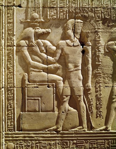 Relief of Sobek and Ptolemy VI Philometor by Egyptian Ptolemaic Period
