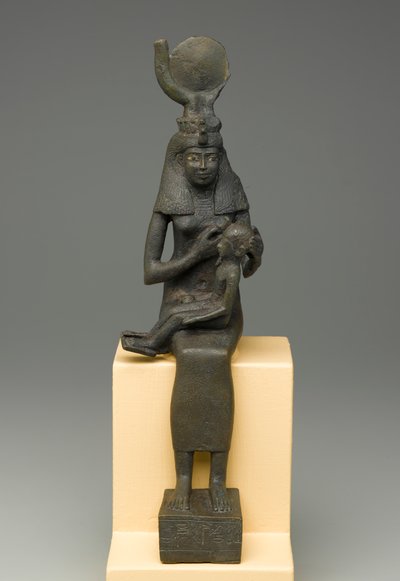 Seated Statuette of Isis Holding Horus by Egyptian Ptolemaic Period