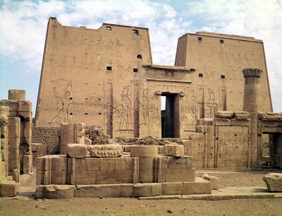 View of the First Pylon of the Temple of Horus by Egyptian Ptolemaic Period