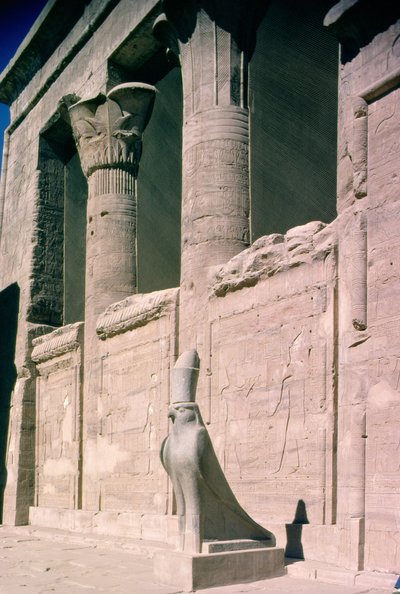 View of the sandstone facade of the Temple of Horus by Egyptian Ptolemaic Period