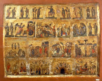 Deesis Row and the Twelve Great Feasts by Egyptian School