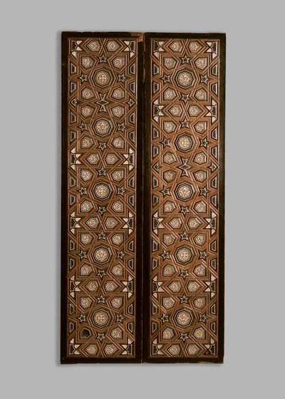 Two panels inlaid with ivory and ebony, 14th century by Egyptian School
