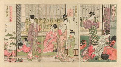 Rain the Morning After in the Pleasure Quarter by Eishōsai Chōki