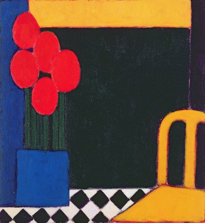 Tulips and Yellow Chair by Eithne Contemporary Artist Donne