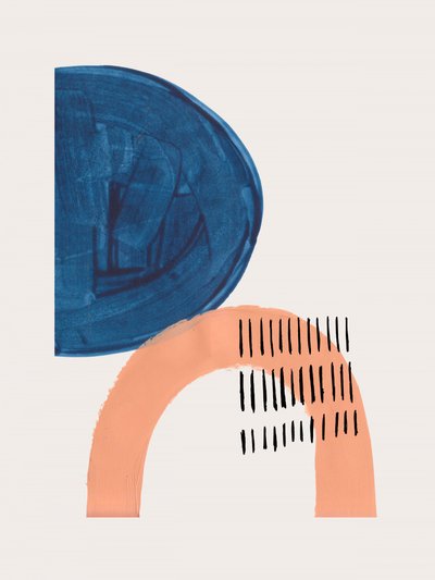 Abstract Blue Orange Forms by Ejaaz Haniff