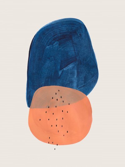 Abstract Blue Orange Shapes by Ejaaz Haniff