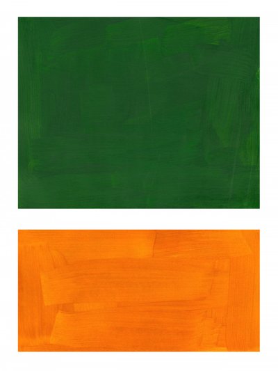 Abstract Green Orange Blocks by Ejaaz Haniff