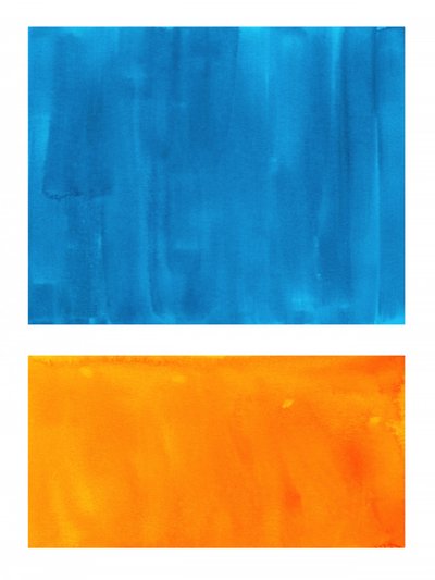 Blue Orange Color Block by Ejaaz Haniff