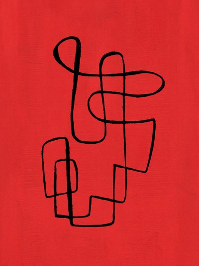 Bold Red Abstract Line by Ejaaz Haniff