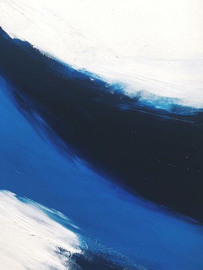 Deep Blue Wave Abstract by Ejaaz Haniff