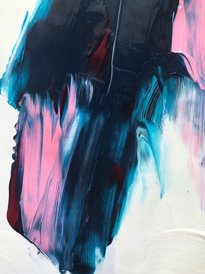 Dynamic Blue Pink Abstract by Ejaaz Haniff