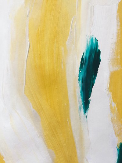 Golden Teal Brushstrokes by Ejaaz Haniff