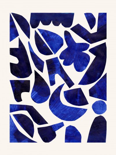 Indigo Abstract Shapes by Ejaaz Haniff