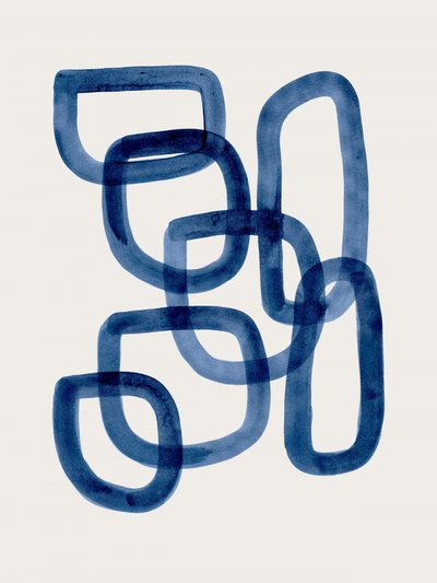 Indigo Flowing Shapes by Ejaaz Haniff