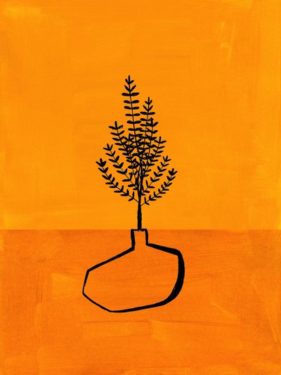 Orange Minimalist Plant by Ejaaz Haniff