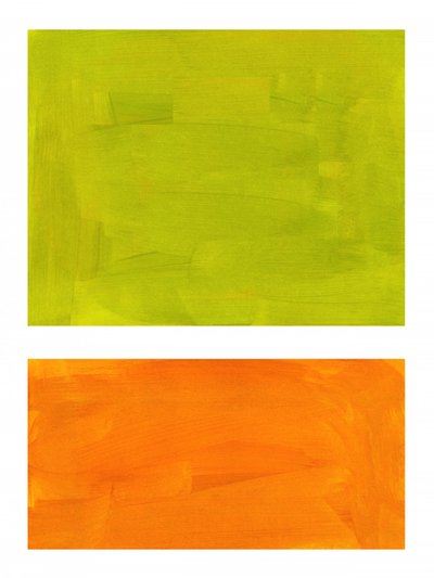 Vibrant Green Orange Blocks by Ejaaz Haniff