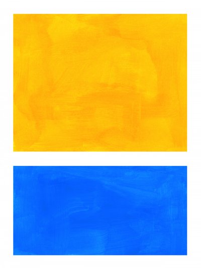 Vibrant Yellow Blue Abstract by Ejaaz Haniff