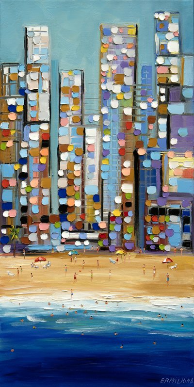 Colorful City Beach by Ekaterina Ermilkina