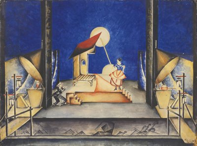 Stage Design for the Opera Bastien und Bastienne by W. A. Mozart, 1925 by Ekaterina Petrova Troitskaya