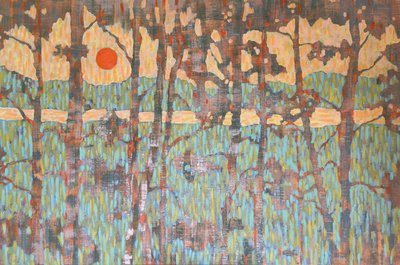Abstract Forest Sunset by Ekaterina Prisich