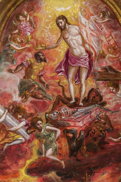 Portable altar: central panel depicting an allegory of the Christian Knight (detail) by El Greco