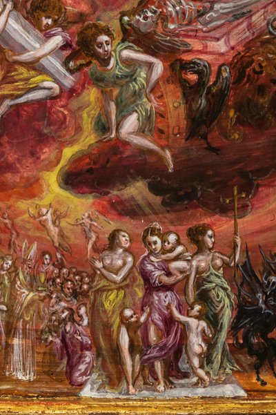 Portable Altar: Central Panel Depicting an Allegory of the Christian Knight (detail) by El Greco