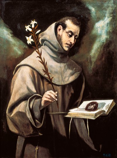 Portrait of Saint Anthony of Padua by El Greco