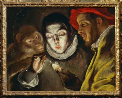 Monkey, Boy Lighting a Candle and Man by El Greco