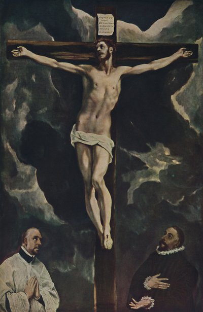 Christ on the Cross Adored by Donors, c1590 by El Greco