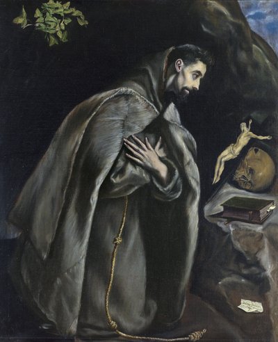 St Francis in Prayer before the Crucifix by El Greco