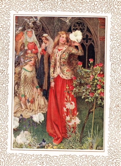 Guinevere and her ladies in the golden days, illustration from 