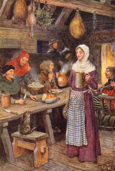 Illustration for The Gathering of Brother Hilarius by Michael Fairless by Eleanor Fortescue Brickdale