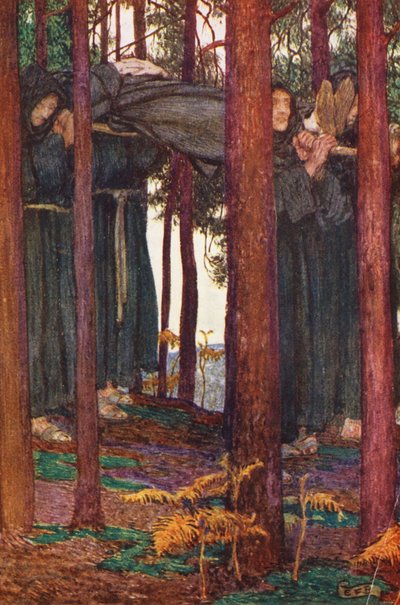 Illustration for The Gathering of Brother Hilarius by Michael Fairless by Eleanor Fortescue Brickdale