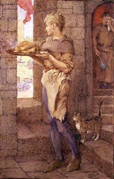 So Gareth for Glory Underwent the Sooty Yoke of Kitchen Vassalage by Eleanor Fortescue Brickdale