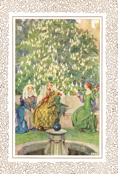 The Queen who sat betwixt her best Enid and lissome Vivien, illustration from 