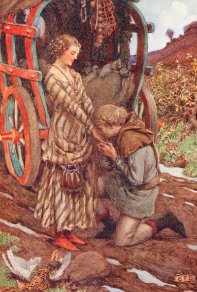 Illustration for The Gathering of Brother Hilarius by Michael Fairless by Eleanor Fortescue Brickdale