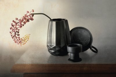 Pink Berries Ceramic Still Life by Elena Arjona