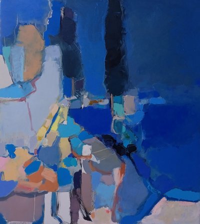 Calm Blue Abstraction by Elena Shraibman